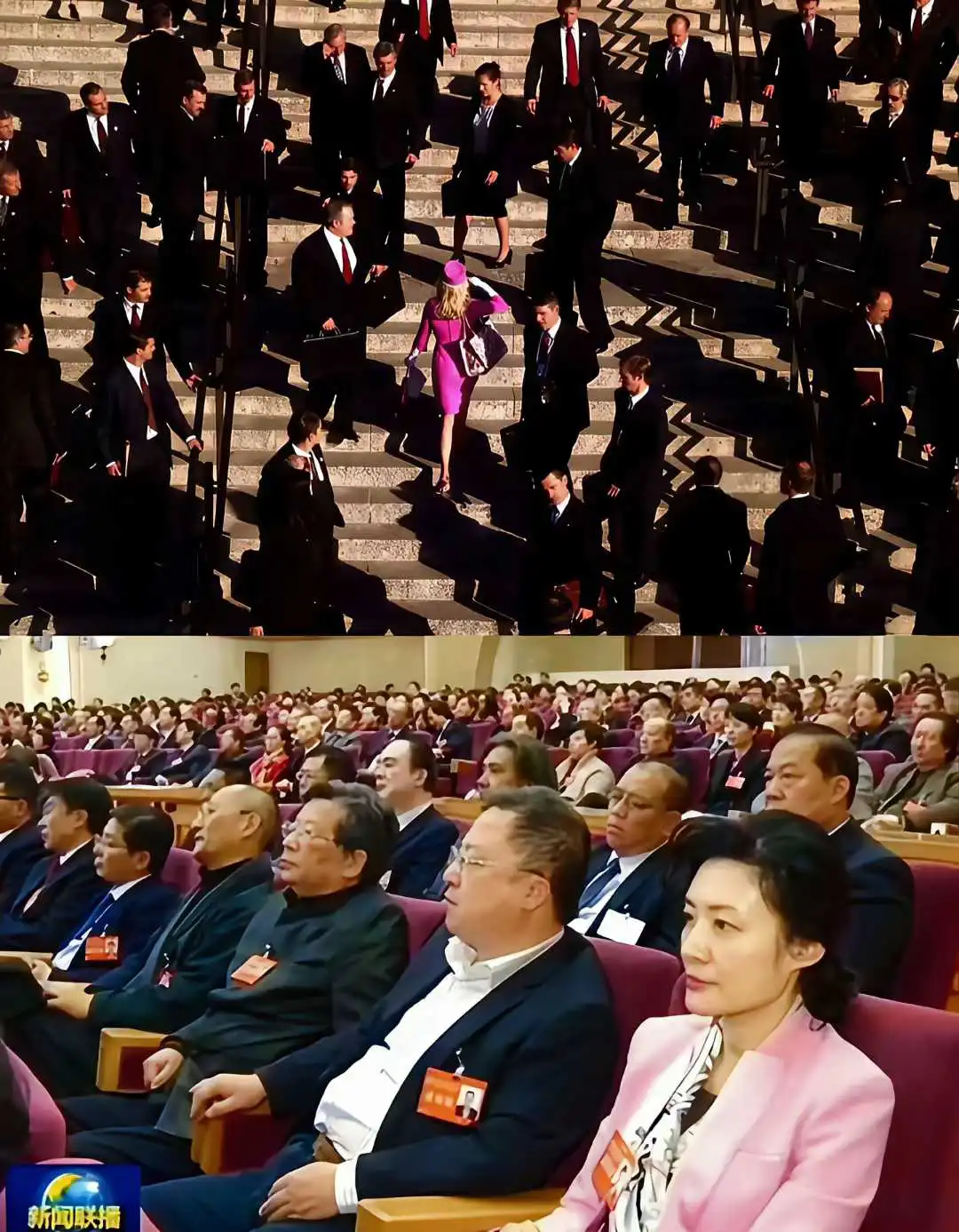 她当然知道粉色会格外显眼，但她就是屹立在人群之中！