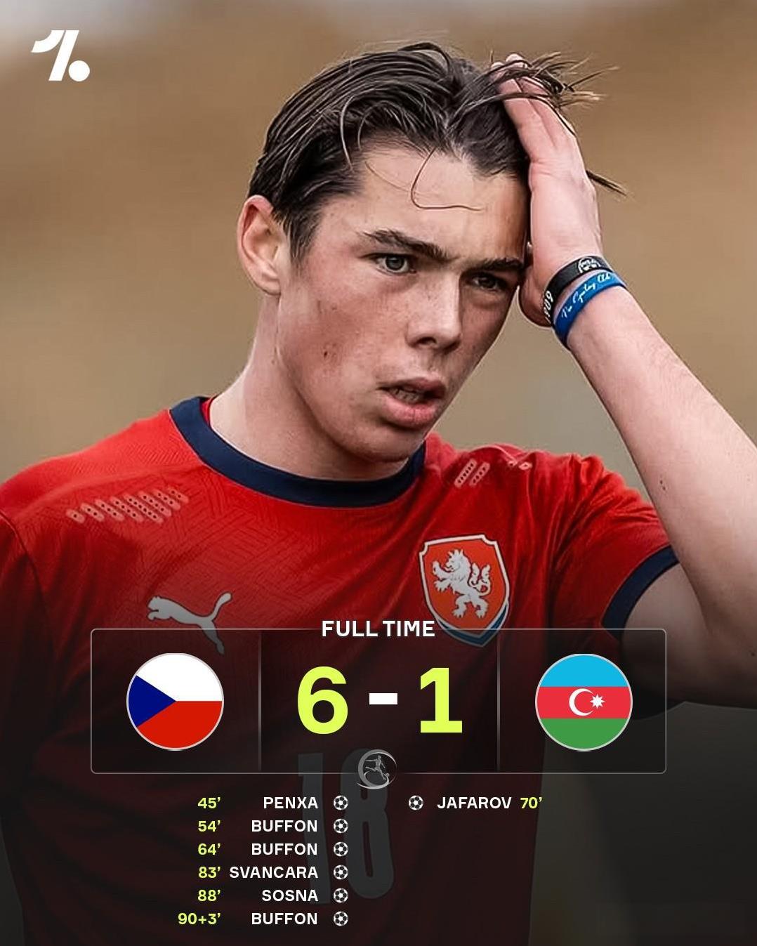 意大利传奇门将布冯的儿子代表捷克国家青年队出场并上演帽子戏法[石化]
原来布冯老