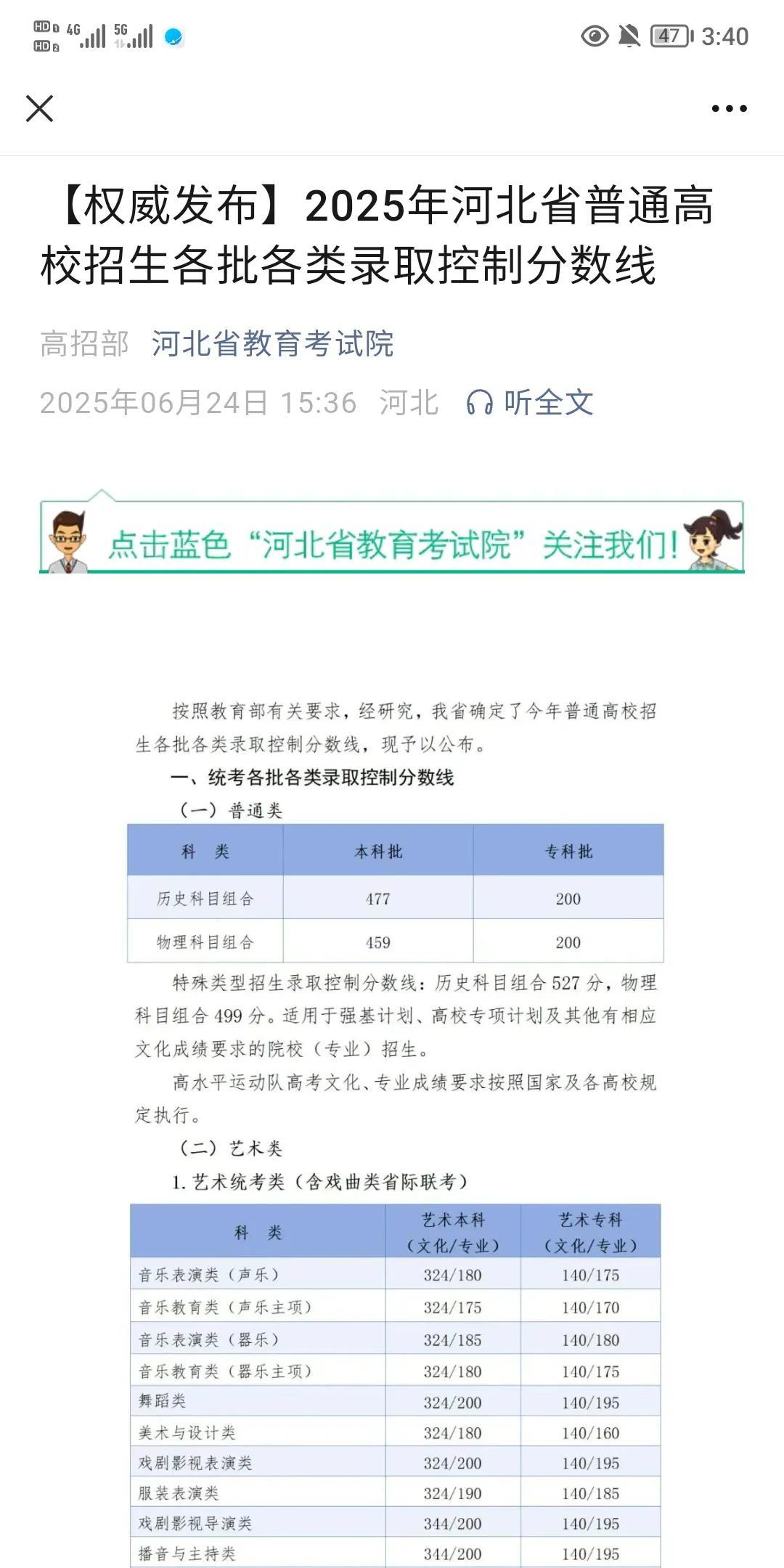 河北省2025年高考各批次分数线出炉！
物理组合普通本科线459分，专科线200