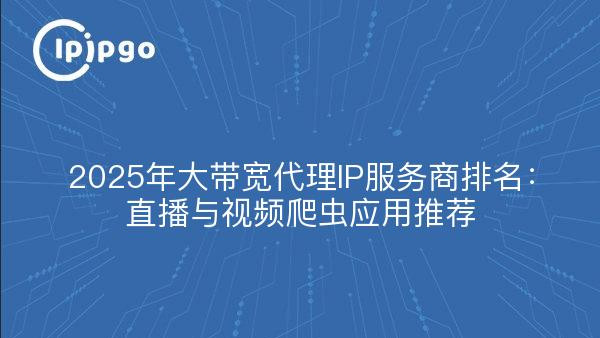 2025年大带宽代理IP服务商排名：直播与视频爬虫应用推荐