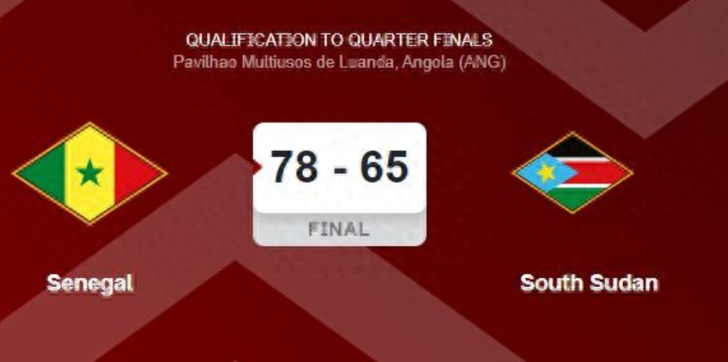 2025年男篮非锦赛八强资格赛，南苏丹65-78不敌塞内加尔无缘八强。
南苏丹并