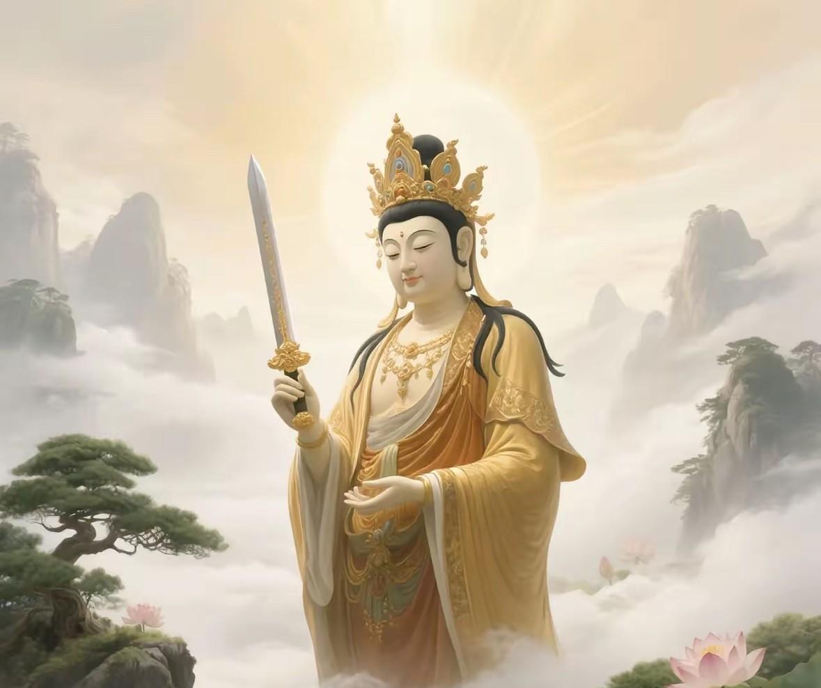 文殊菩萨是无上圆满智慧的象征，能破除疑难与障碍，被认为可帮助考生增长智慧、增强记