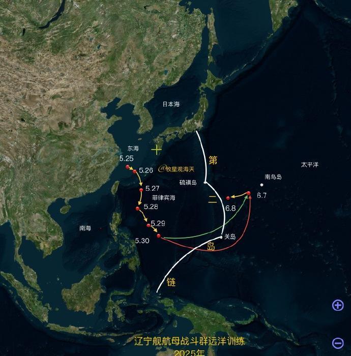 【辽宁舰远航关岛以东，直逼硫磺岛，美军航母不再独享中太平洋】
据日本防卫省统合幕