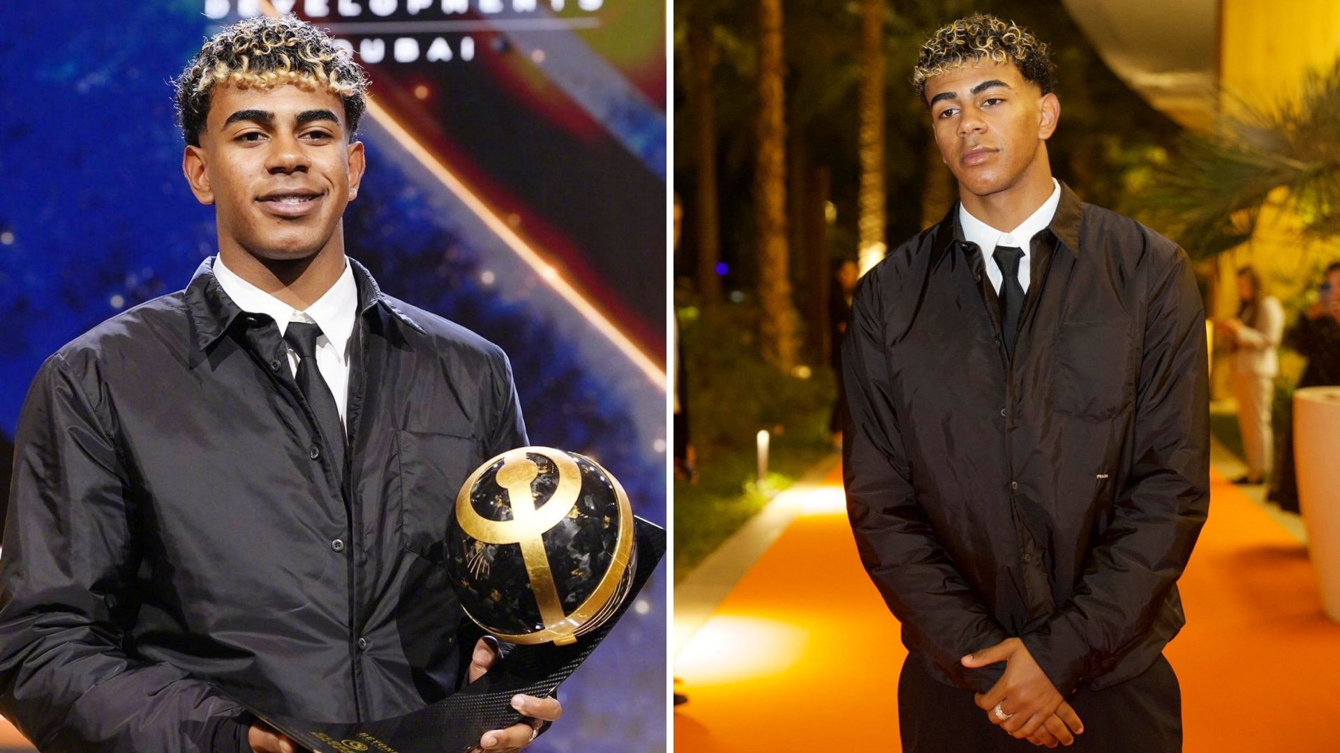 巴萨边锋亚马尔荣膺2025环足奖最佳前锋奖，力压登贝莱、姆巴佩、拉菲尼亚。
24