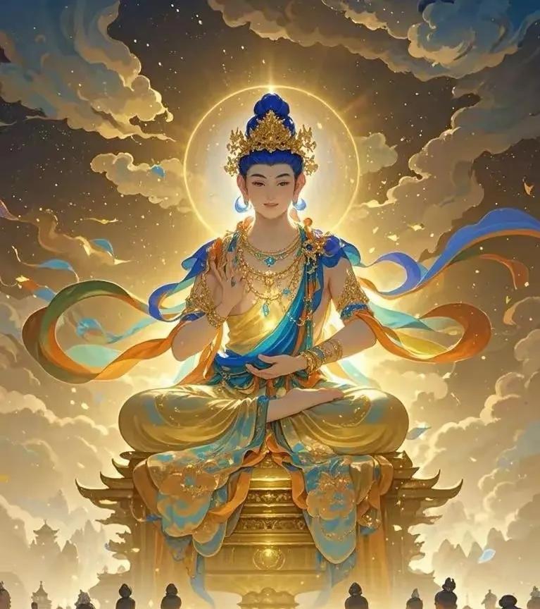 药师佛慈悲无边，赐予吉祥保平安。身体无恙精神好，福星高照喜盈门。福气连连如意至，
