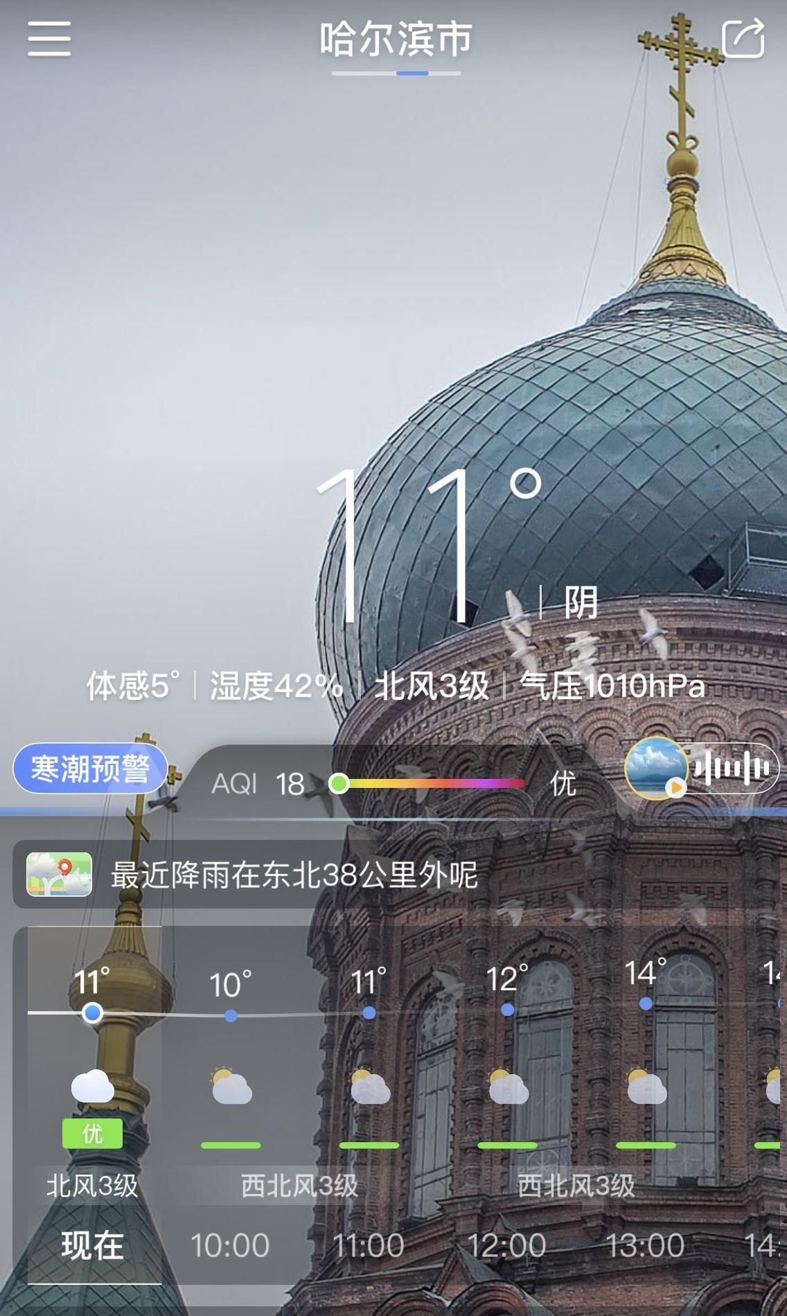 今年哈尔滨国庆节前期温度明显偏高，今日最低温降到10摄氏度以下，最高温降到29摄