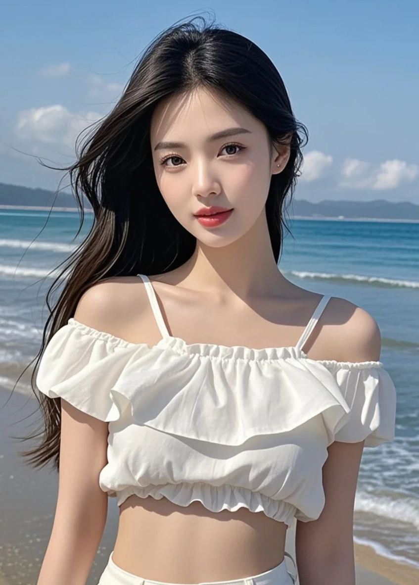 她和海风一起吹过的瞬间，真的太迷人了