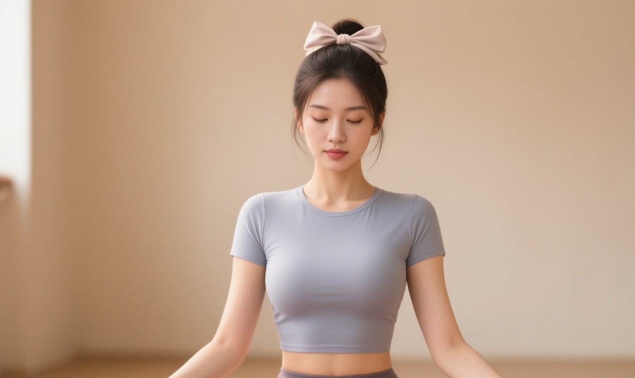 婀娜少妇塑形忙，身姿曼妙赛霓裳