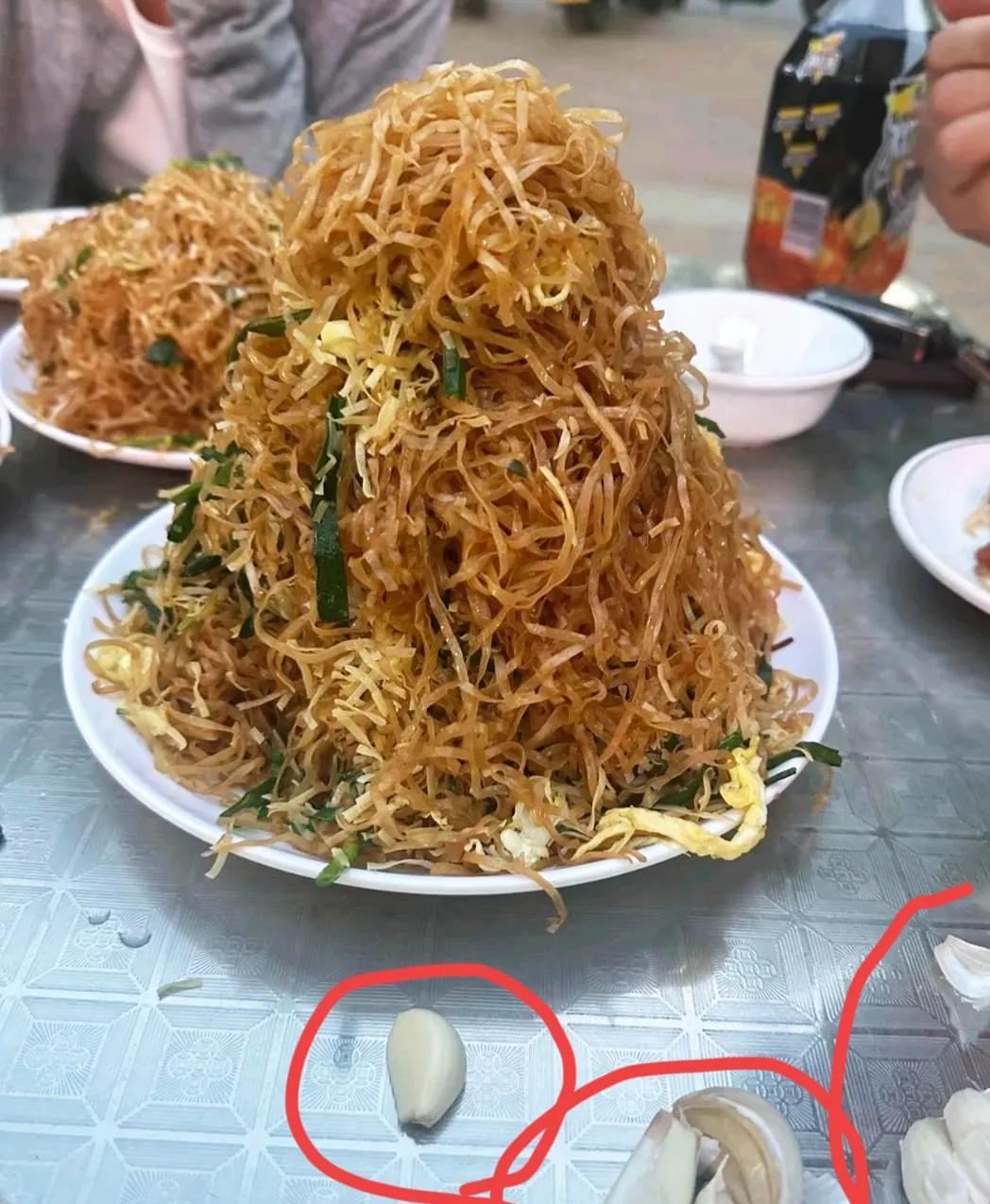我们大河南人有多实在？
你来饭馆儿吃碗炒面就知道。
看这一大盘子炒面，
才8元钱