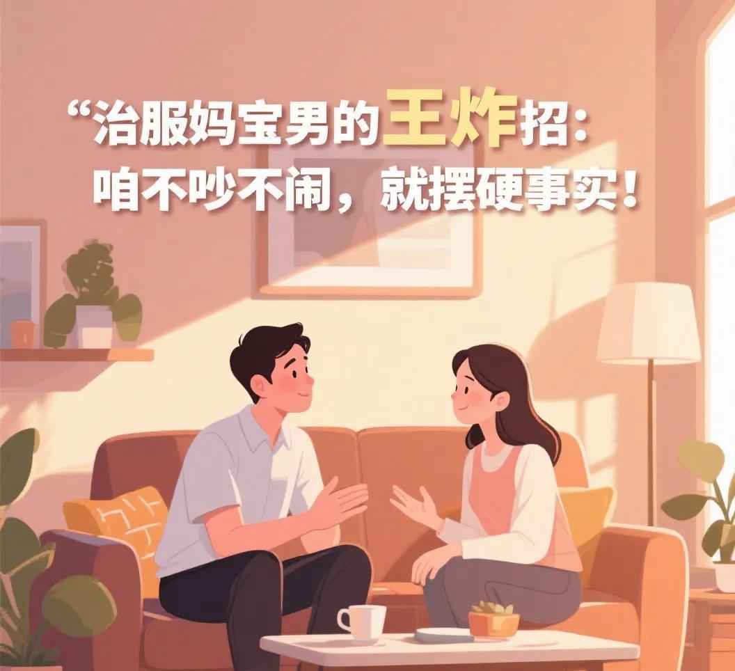 老公总说 “我妈不容易”？这招治服妈宝男！ 
记住： 妈宝男不是坏，是没断奶！把