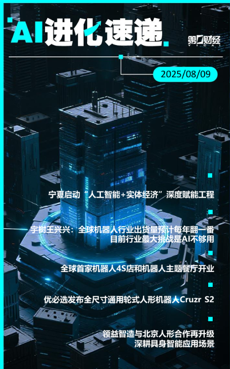 AI进化速递丨宇树王兴兴：目前行业最大挑战是AI不够用
①宁夏启动“人工智能+实