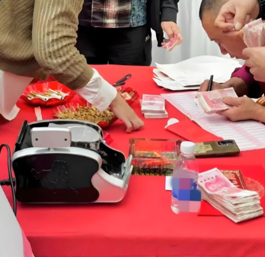 订婚宴前，男子满心欢喜筹备彩礼，期待开启新生活。可到了现场，女方家人竟拿点钞机大