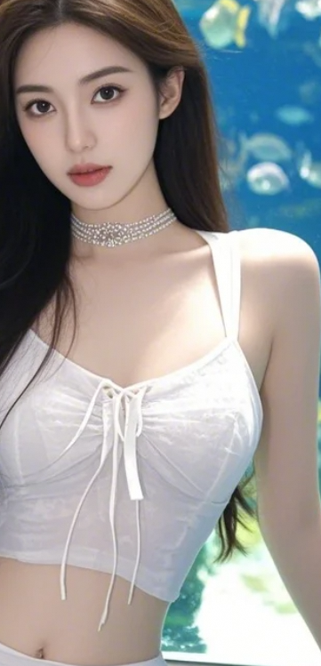 女生搭乘海洋潮流，在海洋馆拍出惊艳时尚大片