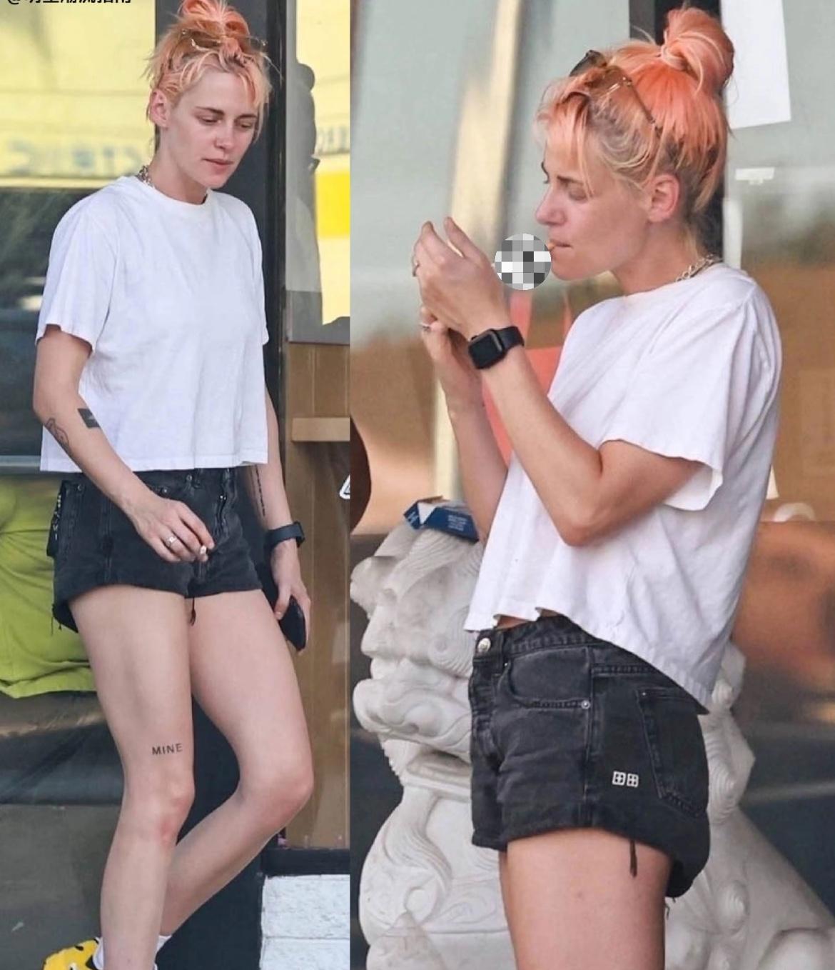暮光女小K休闲装素颜现身洛杉矶
她到底经历了啥，颓成这样，和 暮光之城时期 相比