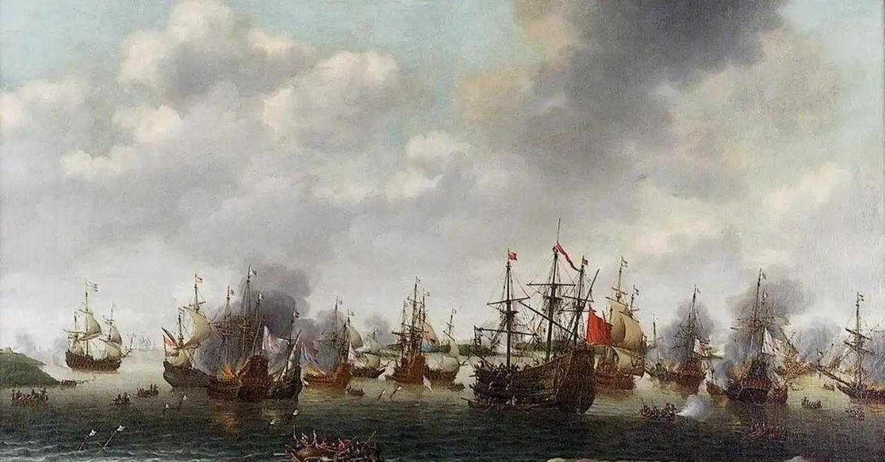 1672年3月，英国在没有宣战的情况下对荷兰商船队发动的袭击。
英国海军拥有12