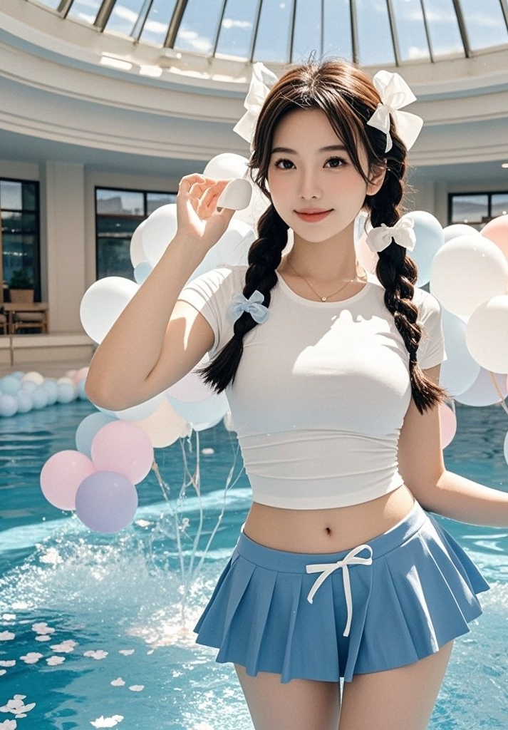 泳装佳人如鱼得水，曼妙身姿定格唯美画面