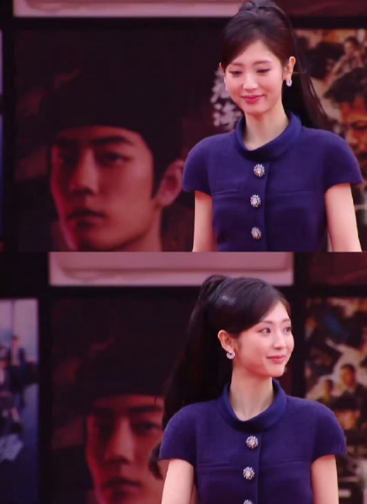 邢菲首登央视红毯啦，一袭复古小香风长裙，简约素雅，气质温婉优雅。她谈演《生万物》