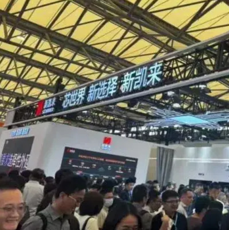 我问我老公，新凯来为什么要参展啊？芯片制造厂家就那么几家，大家都清楚，也不需要参