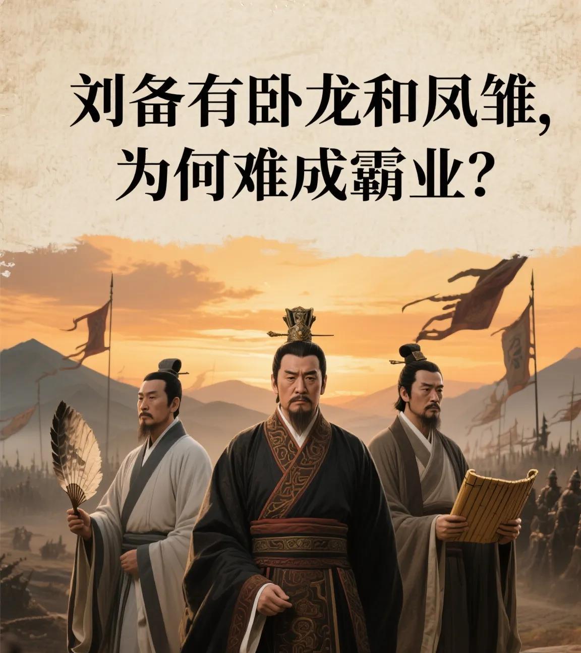 “卧龙凤雏，得一可安天下。”刘备看着眼前两位当世奇才——诸葛亮执羽扇从容淡定，庞