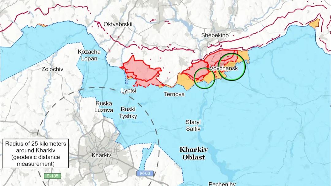 美国战争研究所最新情报，俄军尚未拿下沃尔昌斯克，但乌军情况已非常糟糕