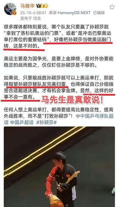 马继华先生说到问题的根上了！
很多人都把莎莎当做奥运敲门砖了，她们不用研究外协，