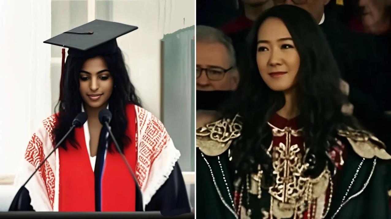 同样是毕业生演讲，看看人家麻省理工印度女学生，“我们呼吁加沙永久停火”。
平心而