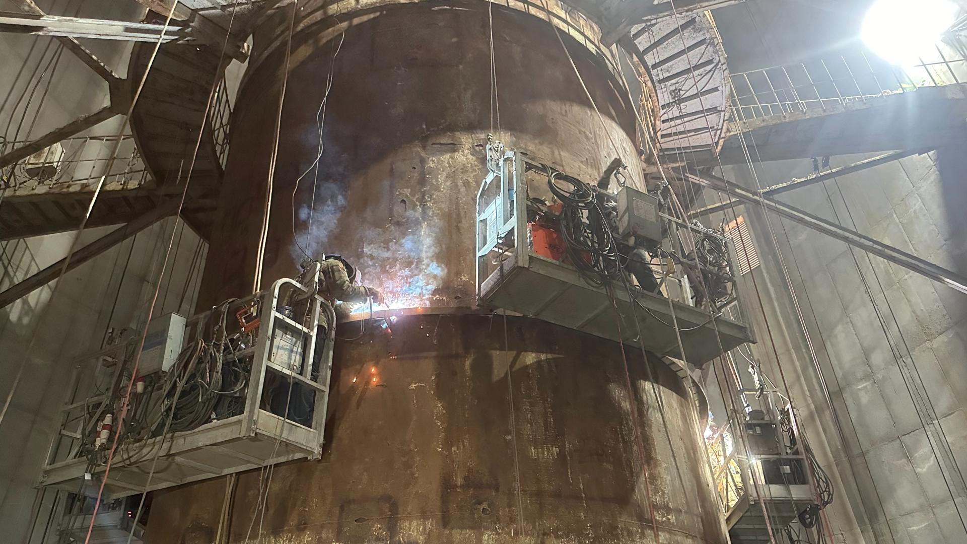 烟囱钢内筒专项维修 修固内筒强效防腐