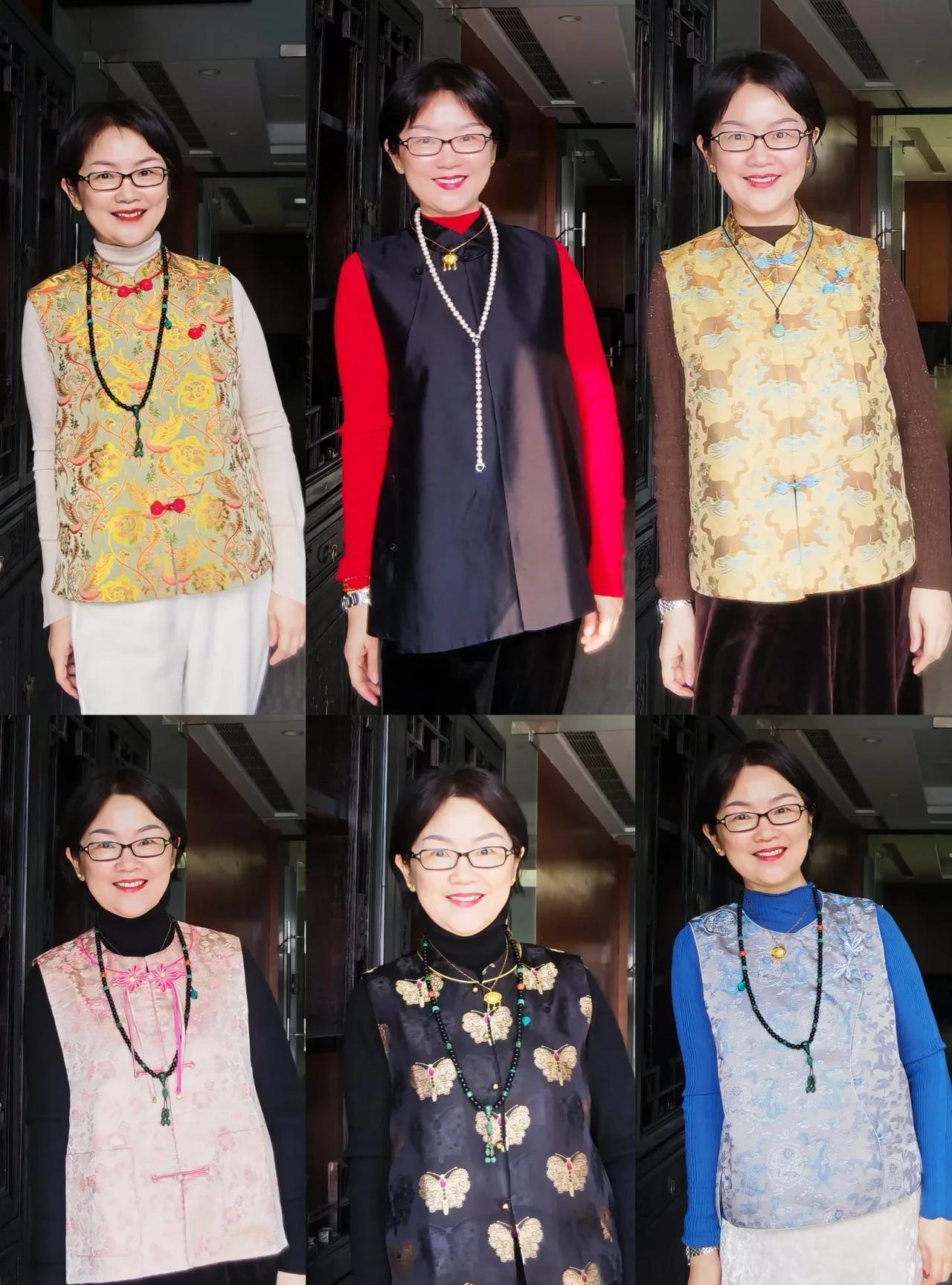 51岁姐姐春季最喜欢最适配的衣服是中式马甲——图一天鹅湖宋锦
图二黑色斜襟马甲