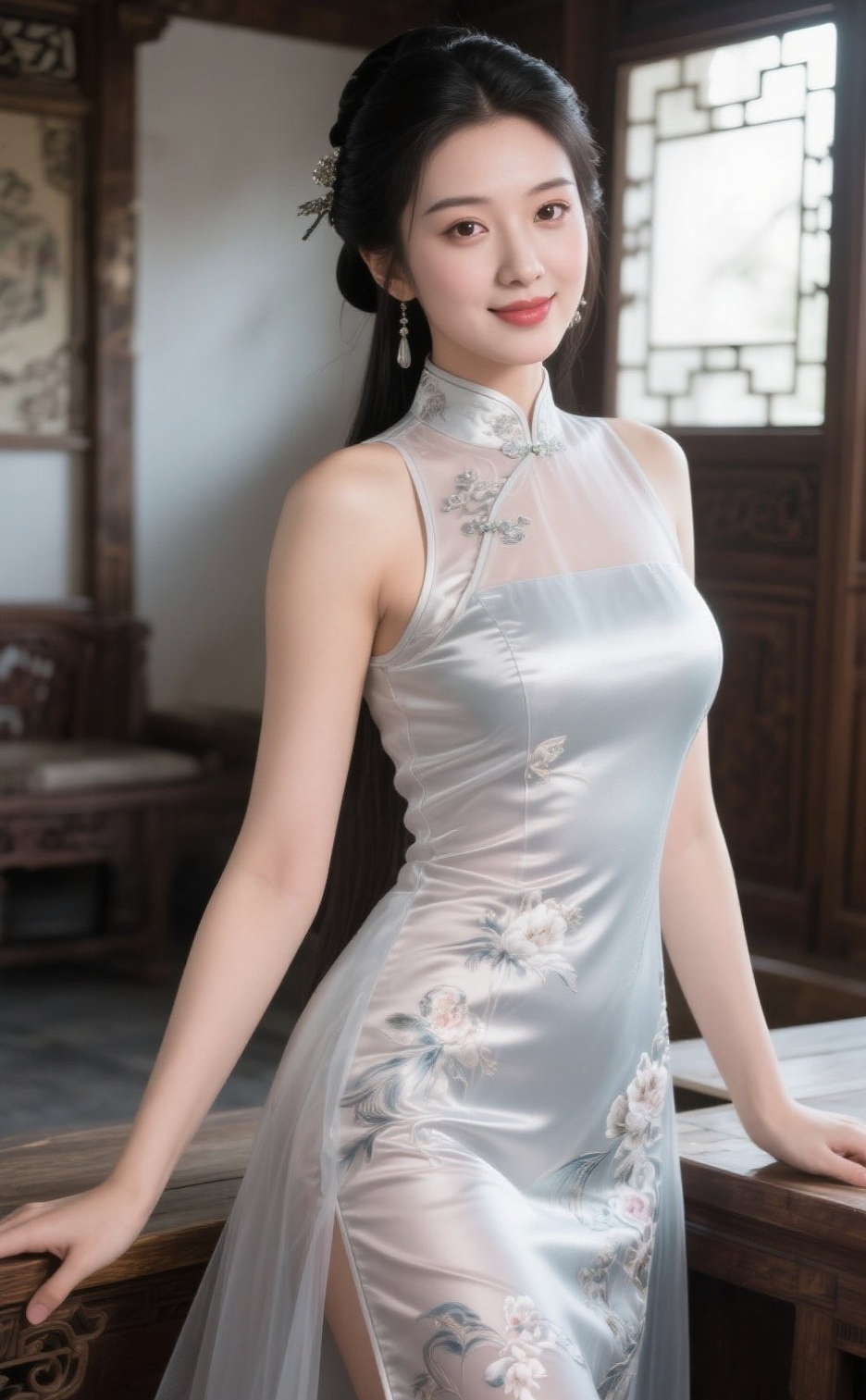 娇媚少妇旗袍媚 眼含秋水惹人怜