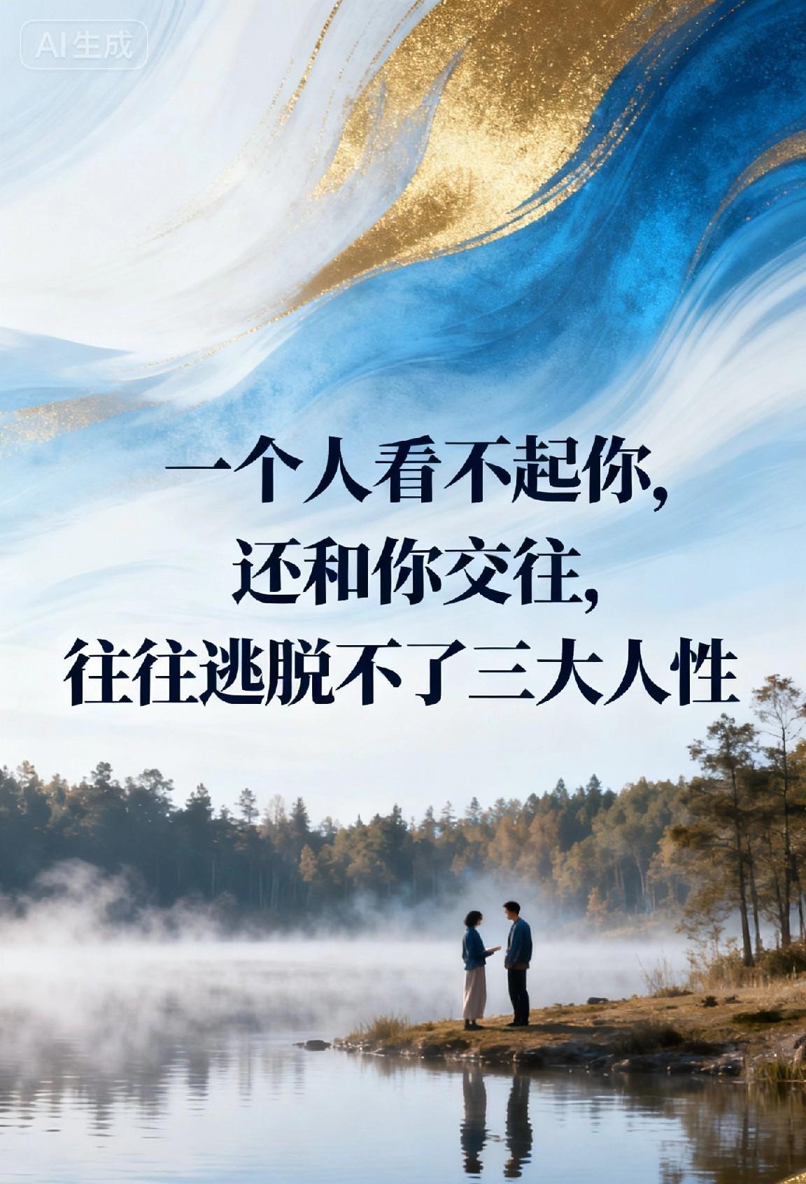 一个人看不起你，还和你交往，往往源自三大人性。
一个人若看不起你，却还和你交往，