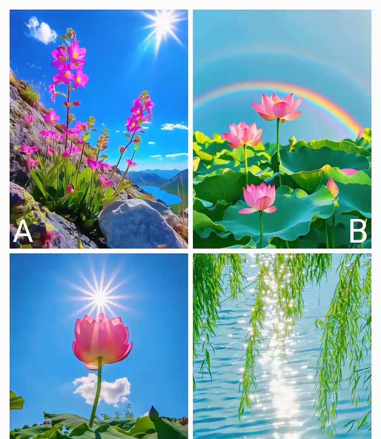 测测你命中注定几分苦几分甜
凭感觉选择一张你喜欢的图片
第一眼看到的哪张就选择哪