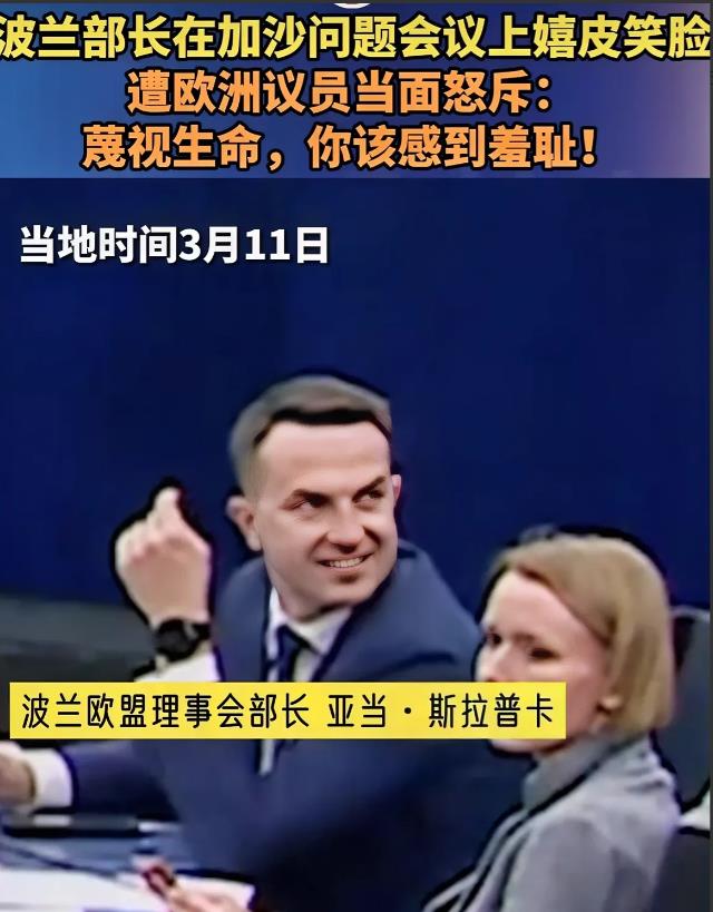 这就是欧盟对加沙平民的态度！太令人心寒了。

在一次加沙问题的会议上，本来是很严