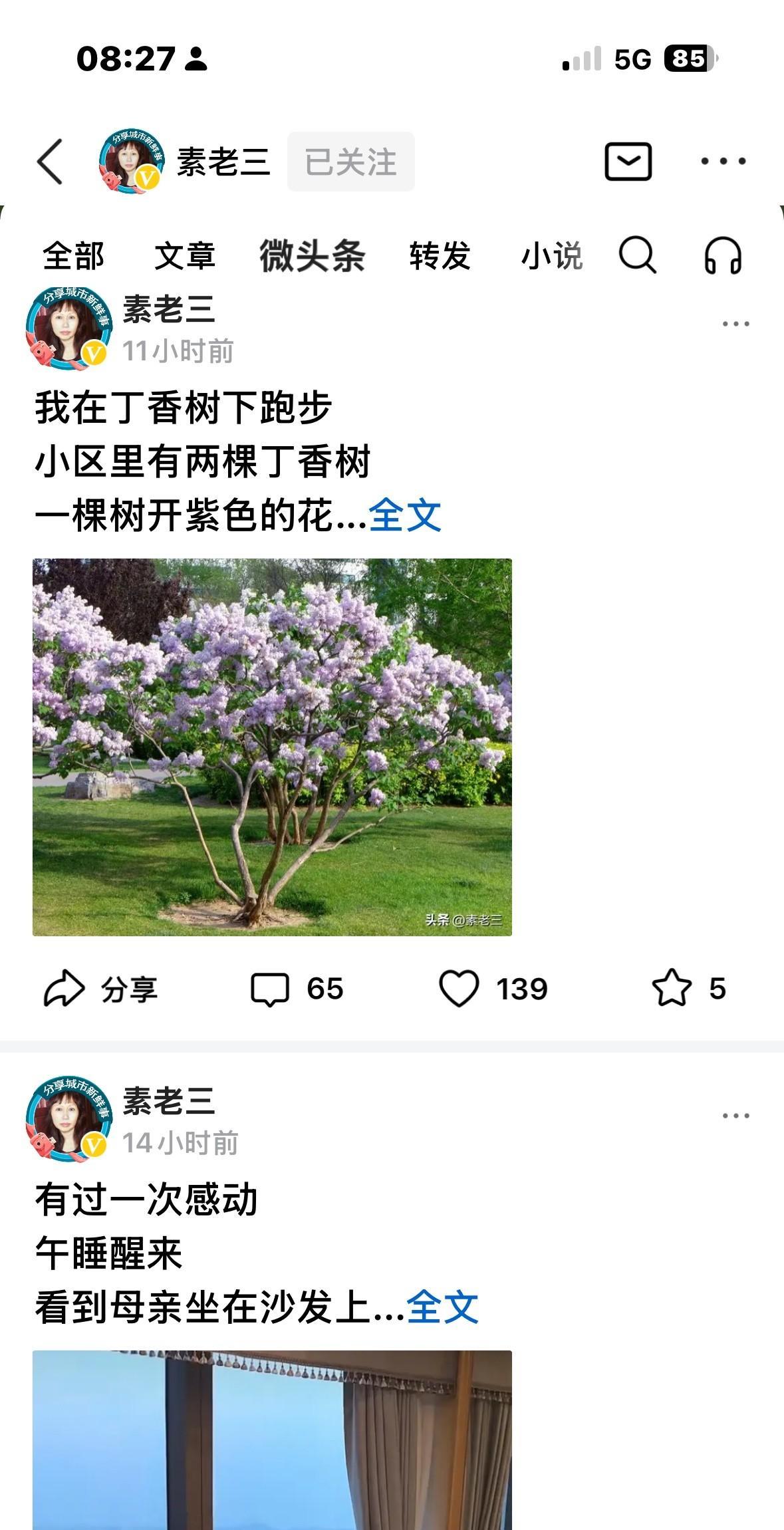 素老三也开始学习苗京京的体裁了，不用标点符号，一句一行。
她前不久说突然没流量了