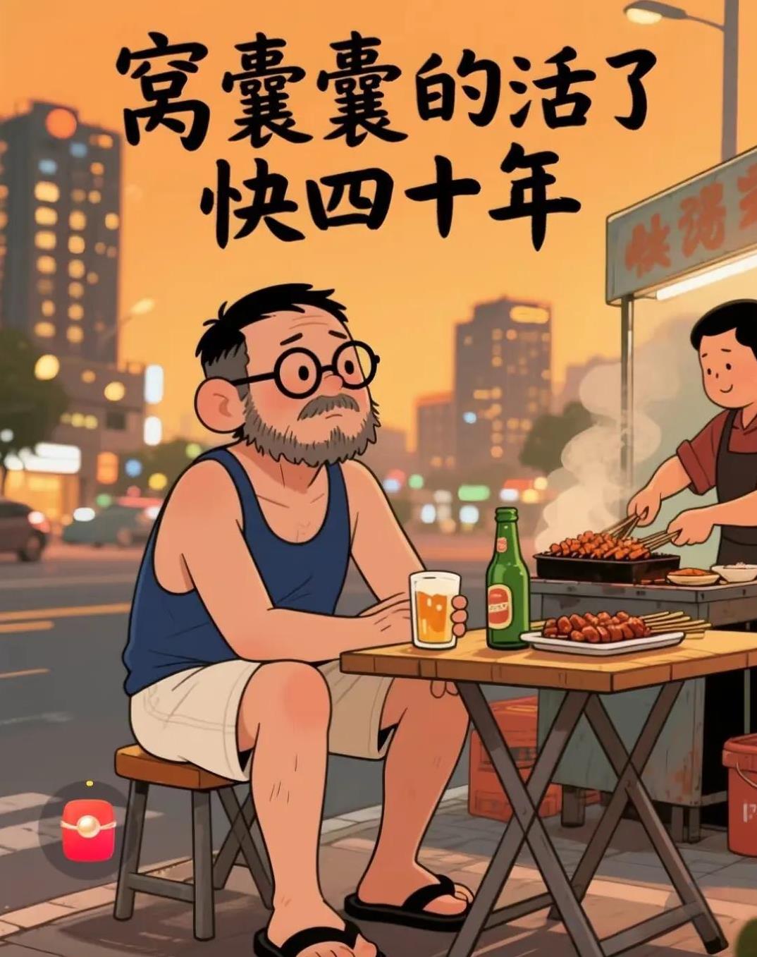 这漫画绝对触及了我们80、90后好多男人内心的痛楚——窝窝囊囊活了快40年。
想