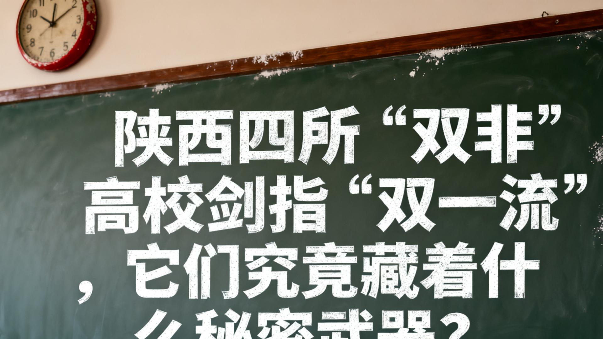 陕西四所“双非”高校剑指“双一流”，它们究竟藏着什么秘密武器？