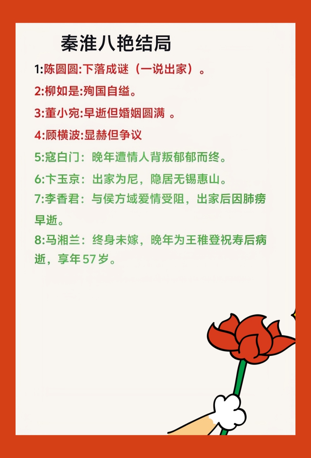 秦淮八艳的结局