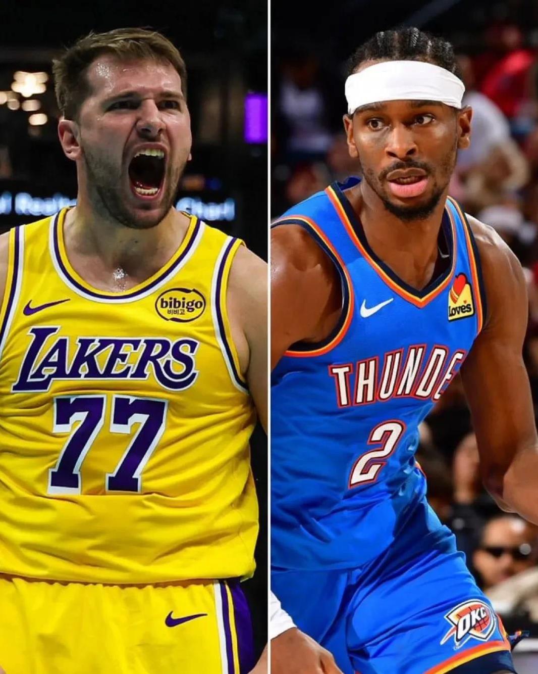 在常规赛中，湖人队以 157 胜 113 负的战绩领先雷霆队，两队共进行了 27