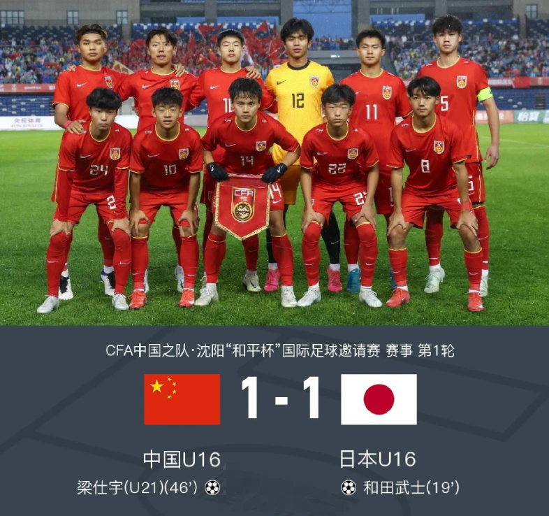 国足U16出息了，能与日本踢平了。关键我看完比赛还心有不甘！咱们明明可以3:1完