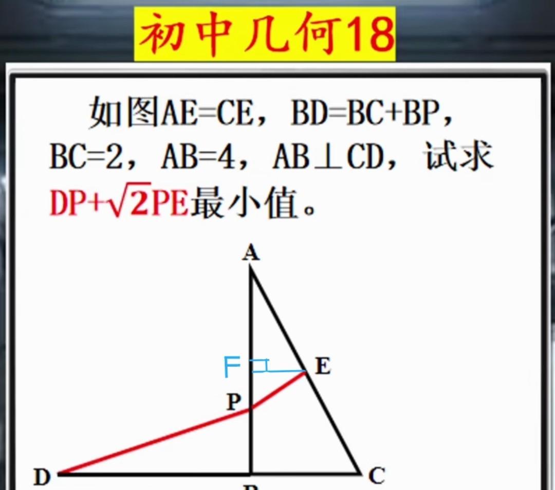 就为了一道初中几何题，我差点把膝盖献出去。
一个破直角三角形，EF垂直AB，F是