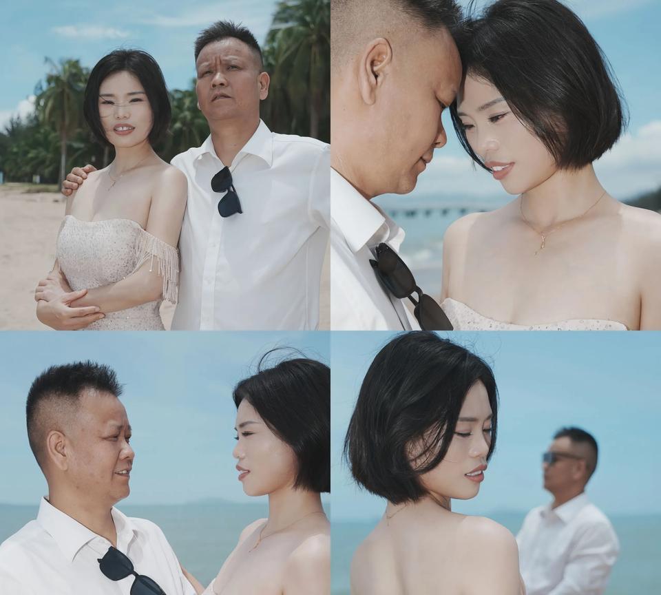 熊珊和老三在海边拍婚纱照，按照道理来说，应该是写真，并没有穿婚纱，还是rose给