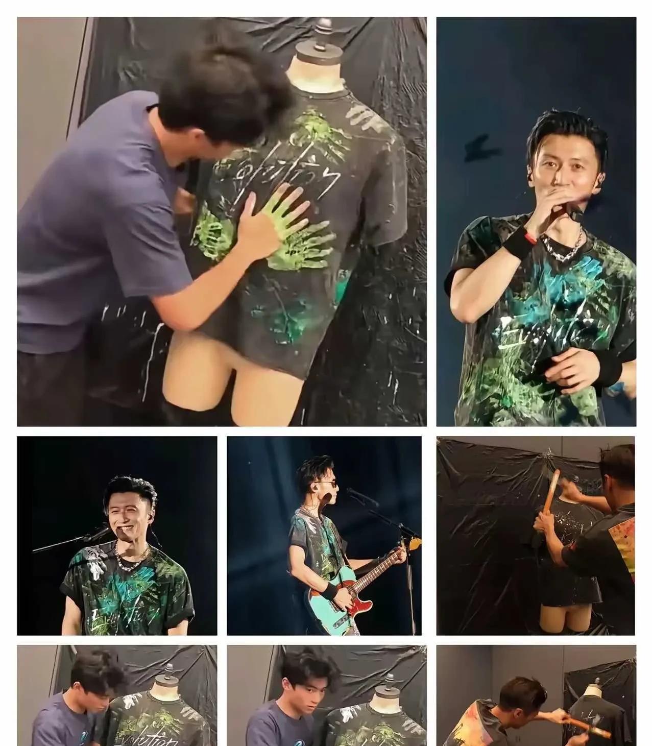谢霆锋真的很浪漫，演唱会穿儿子手绘衣服，这样的父亲哪个不爱！
谢霆锋真的很有想法