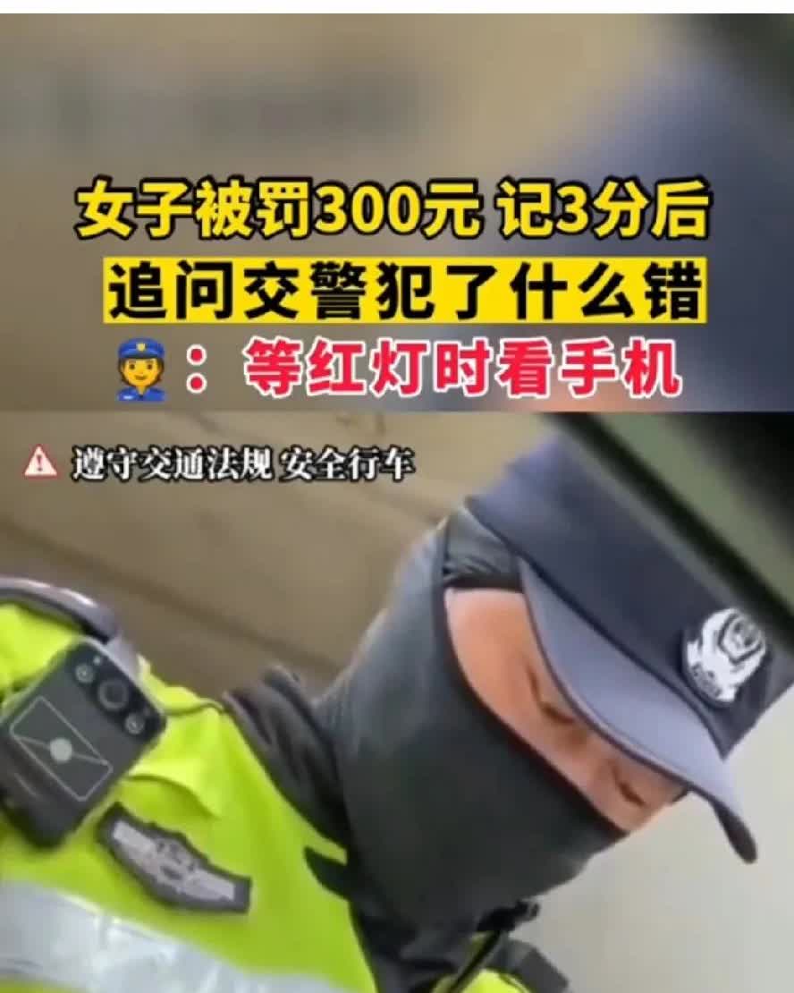 上海女子开车等红绿灯时看手机，被判为“妨碍危害驾驶行为”。
处罚结果为罚款30