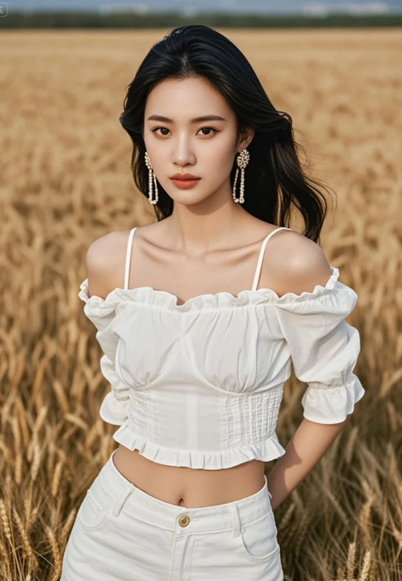 裙袂飘飘，行走在金色的河流上，每一步都踏响秋的节拍。