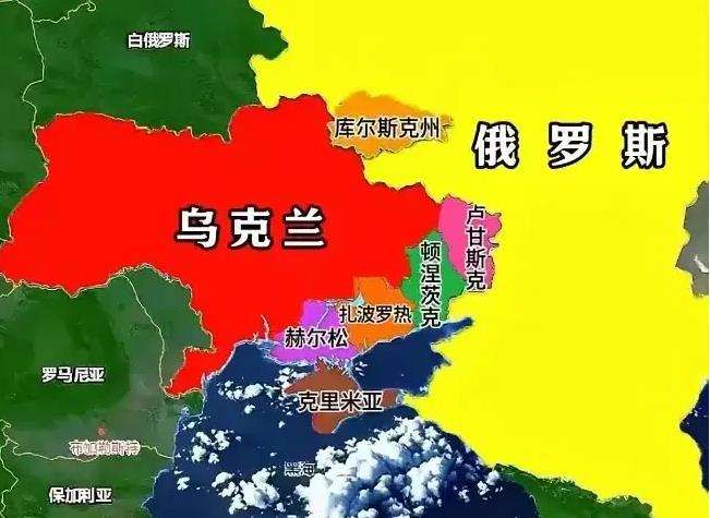 赫尔松、扎波罗热、顿涅茨克、卢甘斯克和克里米亚这五个区域是连在一起的吗也是靠近俄