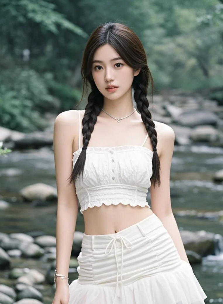 她闭眼听溪，仿佛听见了大地的呼吸