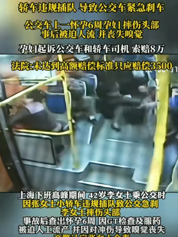 搞笑的勒！被迫人流、头部摔伤、丧失嗅觉，法院居然只判赔偿3500。

上海，42