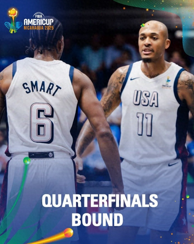 美洲杯小组赛阶段全部结束，八强球队随之出炉。
A组：美国男篮、巴西男篮、乌拉圭男