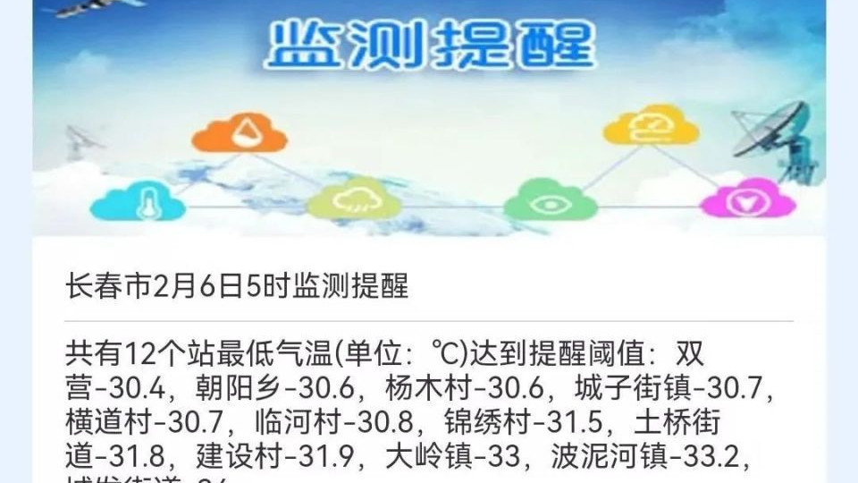 最低温达-34℃！未来10天，长春4天降雪