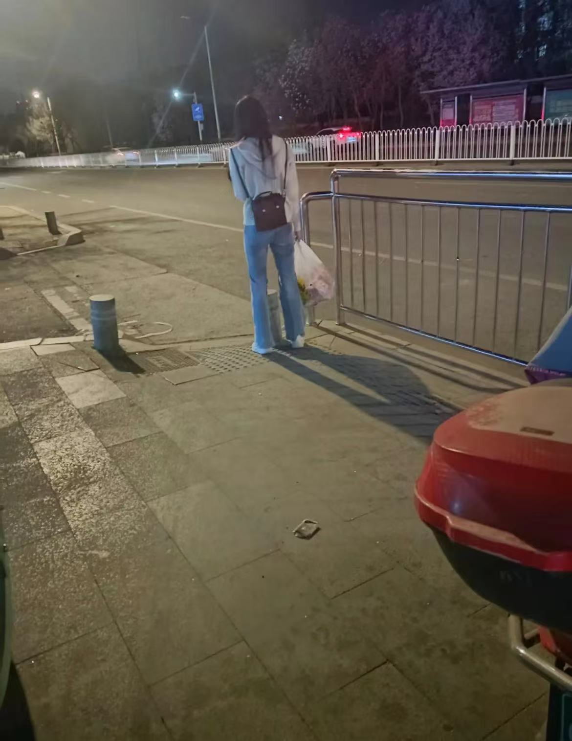 妹妹上了一辆车就走了。