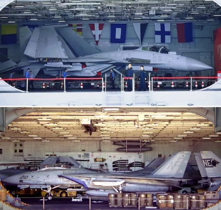 当年美国海军也是有重型舰载机的，F-14舰载机最大飞行速度2.3马赫，最大作战半
